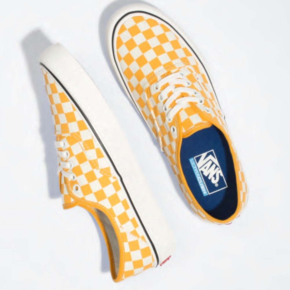 Yellow / white checker classic vans